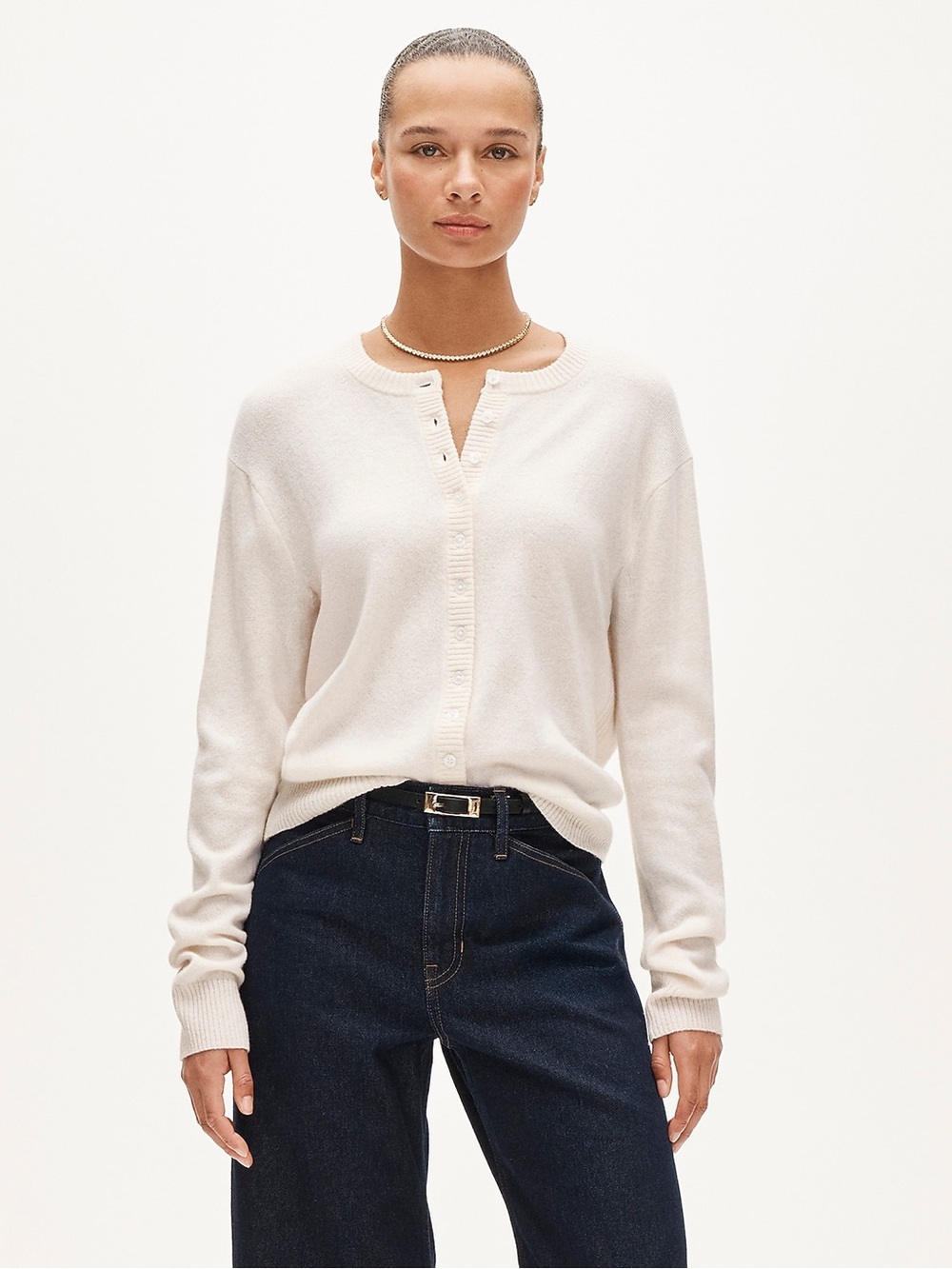 J. Crew Perfect cashmere Cardigan in Snow Cream White Size Small NWT